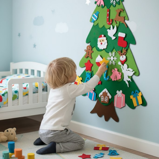 Árbol de Navidad en Fieltro para Niños | Árbol Navideño de Tela DIY Infantil