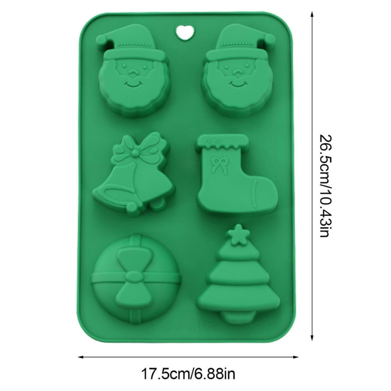 Moldes Navideños de Silicona Para Chocolate, Galletas y Muffins