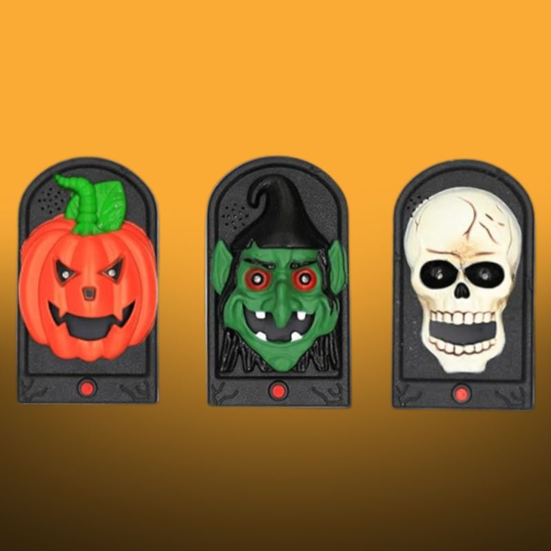 Timbre Halloween con Luz y Sonido | Decoración para Puerta Espeluznante