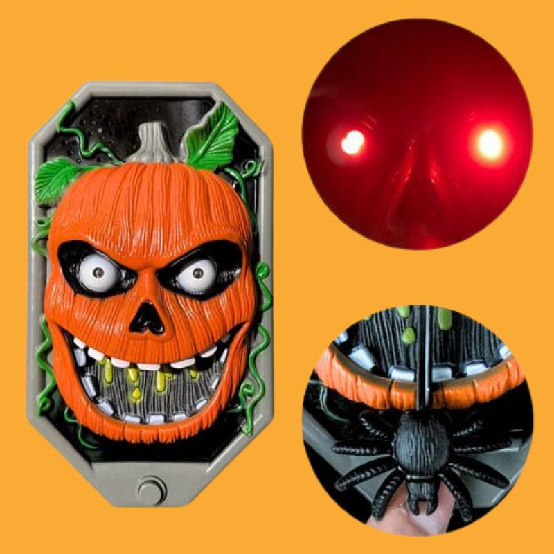 Timbre Halloween con Luz y Sonido | Decoración para Puerta Espeluznante