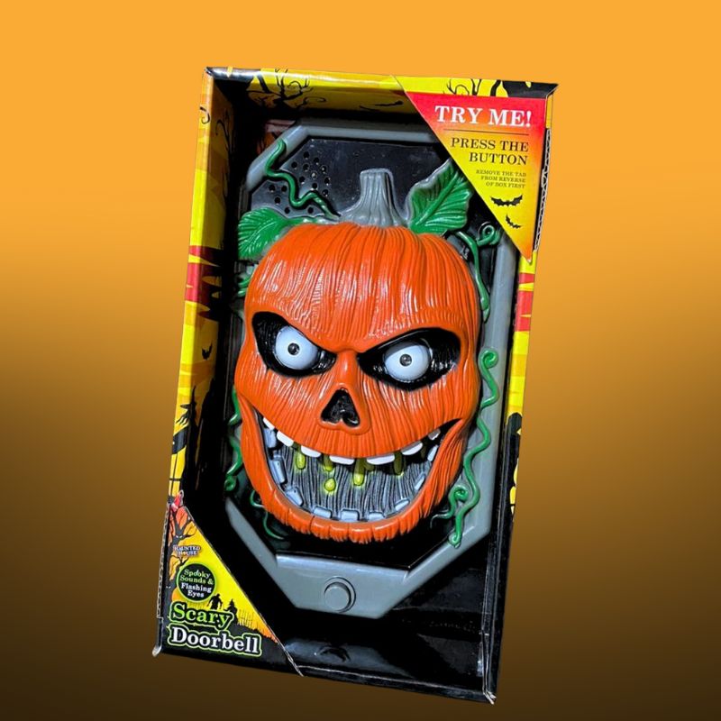 Timbre Halloween con Luz y Sonido | Decoración para Puerta Espeluznante