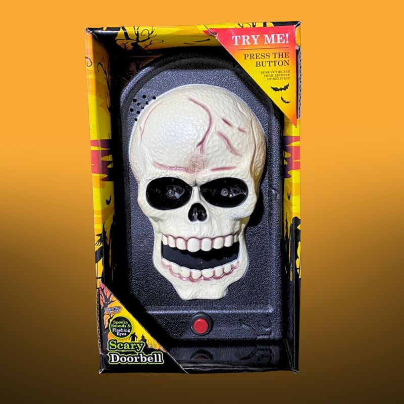 Timbre Halloween con Luz y Sonido | Decoración para Puerta Espeluznante